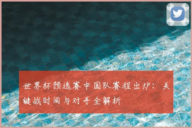 世界杯预选赛中国队赛程出炉:关键战时间与对手全解析